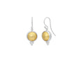 GURHAN, GURHAN Amulet Sterling Silver Single Drop Earrings, 10mm Round on Wire Hook, No Stone, Gold Accents