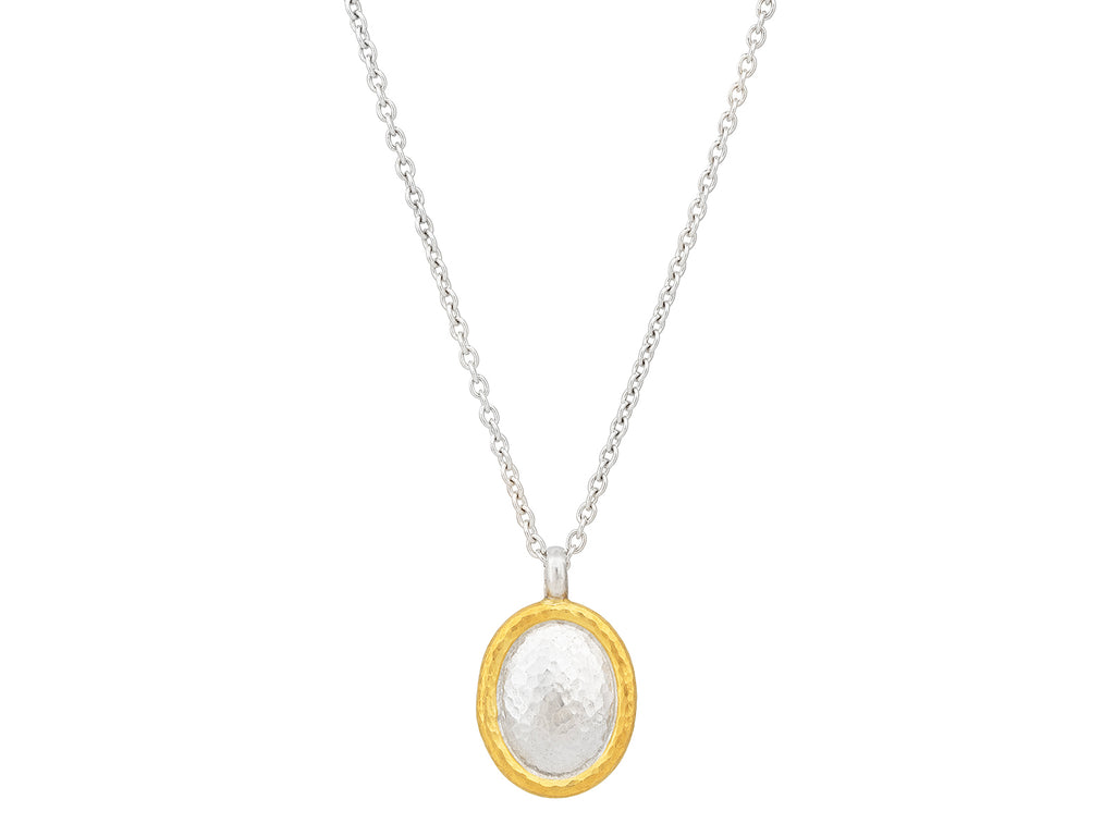 GURHAN, GURHAN Amulet Sterling Silver Pendant Necklace, Oval, Gold Accents