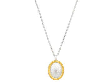 GURHAN, GURHAN Amulet Sterling Silver Pendant Necklace, Oval, Gold Accents