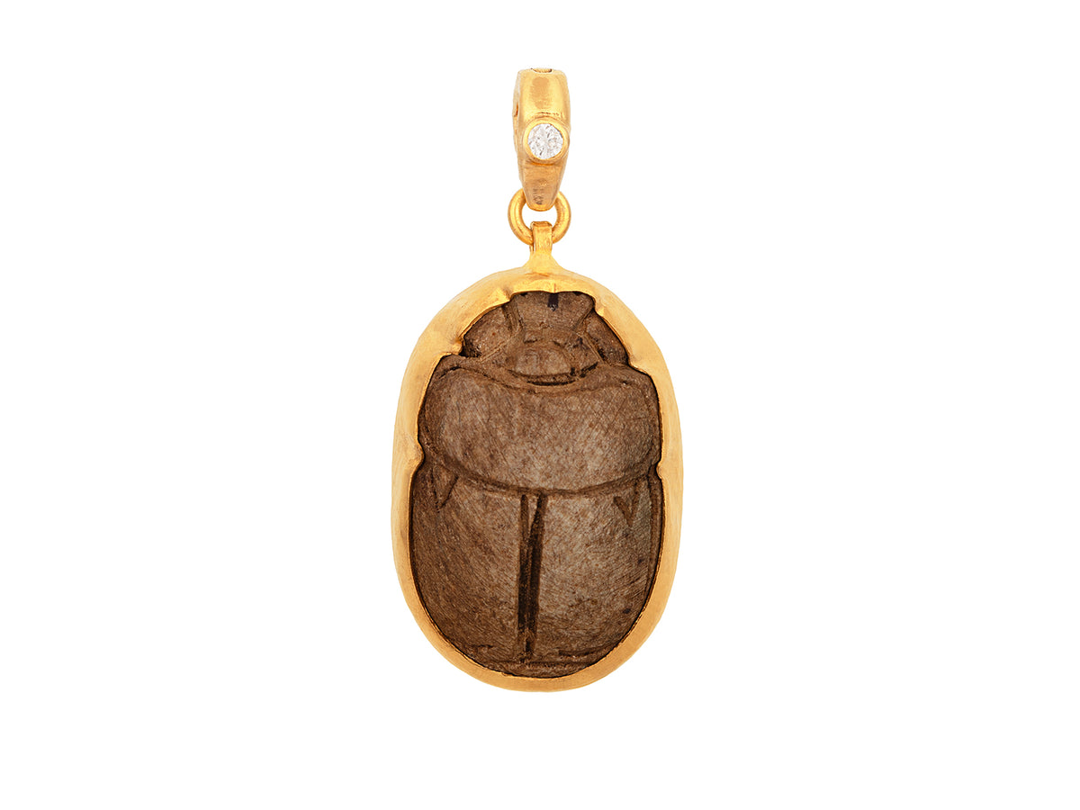 GURHAN, GURHAN Antiquities Gold Detachable Pendant, 22x16mm, Scarab and Diamond