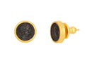 GURHAN, GURHAN Antiquities Gold Post Stud Earrings, 11mm Round, Roman Coin