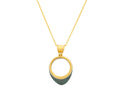 GURHAN, GURHAN Antiquities Gold Pendant Necklace, 20x16mm Archers Ring, with Carved Bronze