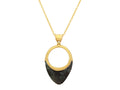 GURHAN, GURHAN Antiquities Gold Pendant Necklace, 38x19mm Archers Ring, with Carved Bronze