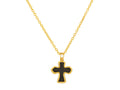 GURHAN, GURHAN Antiquities Gold Pendant Necklace, 12mm Wide, Bronze Cross and Diamond