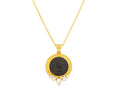 GURHAN, GURHAN Antiquities Gold Pendant Necklace, 21mm Round set in Wide Frame, Coin and Diamond