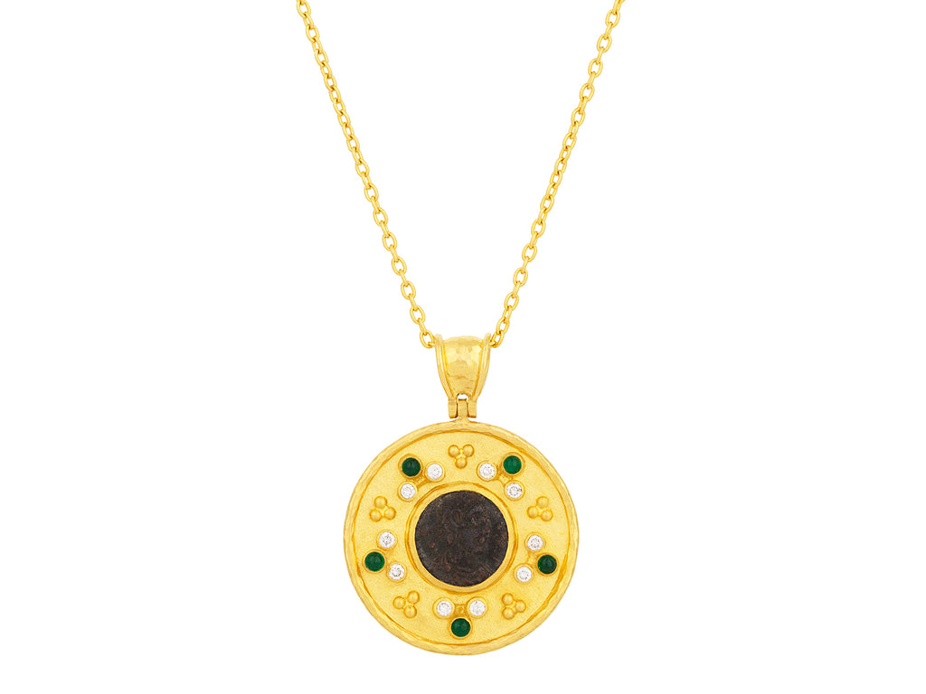 GURHAN, GURHAN Antiquities Gold Coin Pendant Necklace, 29mm Round Medallion