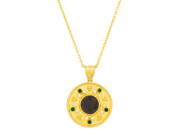 GURHAN, GURHAN Antiquities Gold Coin Pendant Necklace, 29mm Round Medallion