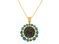 GURHAN, GURHAN Antiquities Gold Pendant Necklace, 22mm Round Center, Coin and Opal