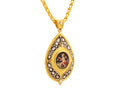 GURHAN, GURHAN Antiquities Gold Pendant Necklace, Micro Mosaic and Diamond