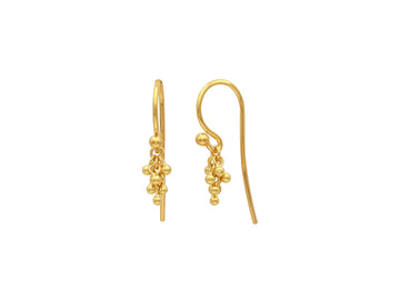 GURHAN, GURHAN Boucle Gold Tassel Drop Earrings, Mini Gold Ball Cluster on Wire Hook