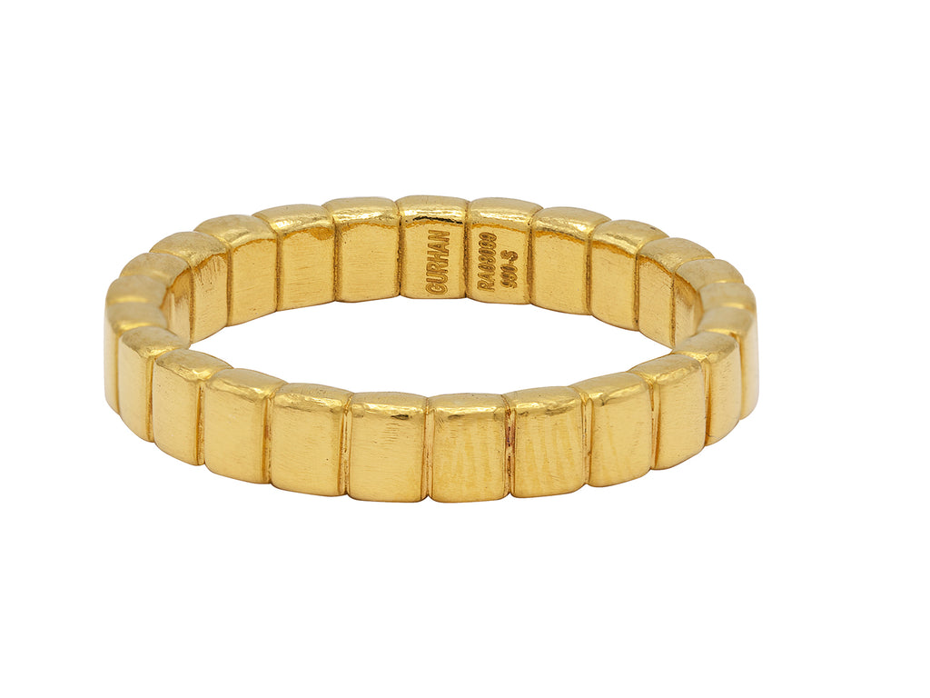 GURHAN, GURHAN Bridal Gold Plain Band Ring, 4mm Wide, Ridged, No Stone