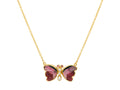 GURHAN, GURHAN Butterfly Gold Pendant Necklace, 13x10mm Carved Wings, Tourmaline and Diamond