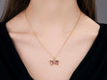 GURHAN, GURHAN Butterfly Gold Pendant Necklace, 11x8mm Carved Wings, Tourmaline and Diamond