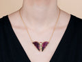 GURHAN, GURHAN Butterfly Gold Pendant Necklace, 31x51mm Carved, Tourmaline, Ruby and Diamond