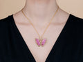 GURHAN, GURHAN Butterfly Gold Pendant Necklace, 33x38mm Carved, Tourmaline and Diamond