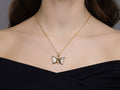 GURHAN, GURHAN Butterfly Gold Pendant Necklace, 18x11mm Carved, Tourmaline and Diamond