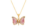 GURHAN, GURHAN Butterfly Gold Pendant Necklace, 23x12mm Carved, Tourmaline and Diamond