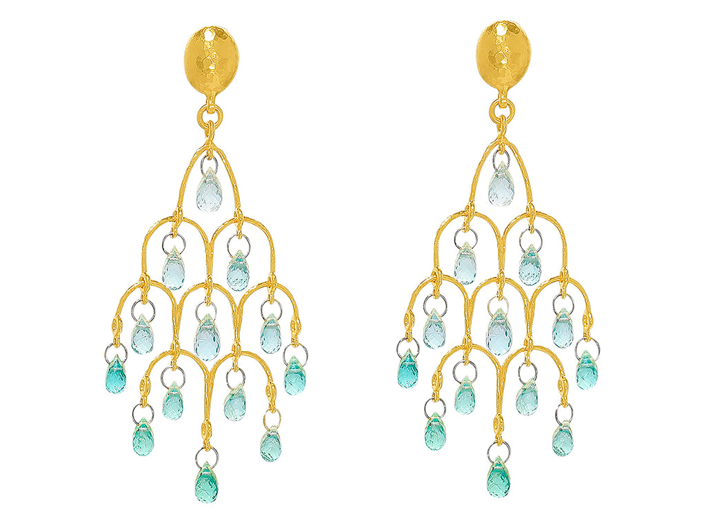 GURHAN, GURHAN Dew Gold Emerald Chandelier Drop Earrings, Small Briolettes