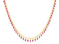 GURHAN, GURHAN Dew Gold Link Short Necklace, Dangling Briolettes, Ruby and Diamond