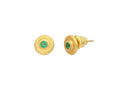 GURHAN, GURHAN Droplet Gold Round Stud Earrings, 8mm Wide, Post, Emerald