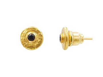 GURHAN, GURHAN Droplet Gold Sapphire Stud Earrings, 8mm Round on Post