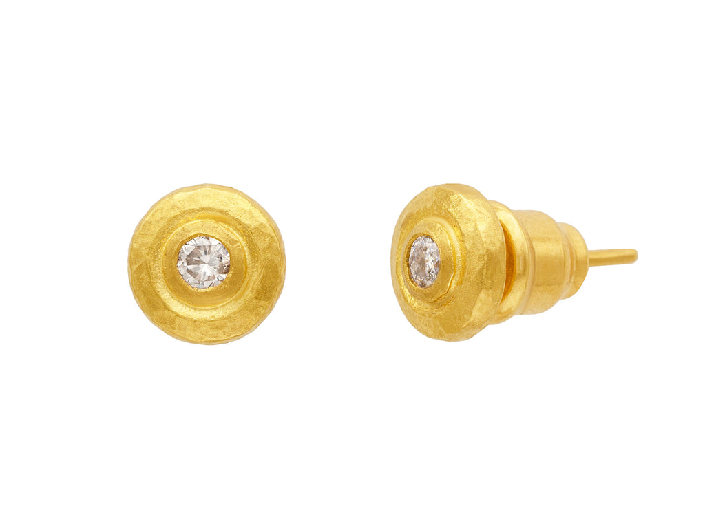 GURHAN, GURHAN Droplet Gold Diamond Stud Earrings, 7.5mm Wide on Post