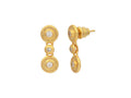 GURHAN, GURHAN Droplet Gold Single Drop Earrings, 3 Round Elements on Post, Diamond