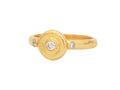 GURHAN, GURHAN Droplet Gold Stone Stacking Ring, 8.5mm Round on Thin Band, Diamond