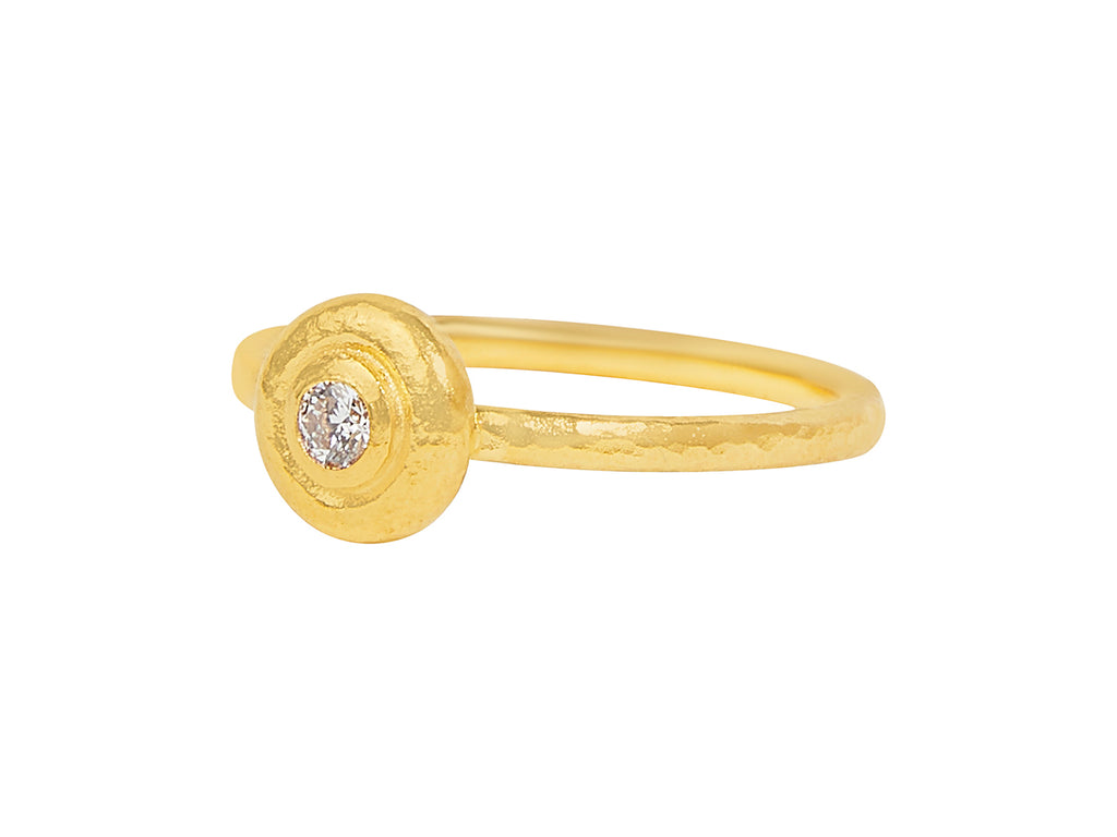 GURHAN, GURHAN Droplet Gold Diamond Stacking Ring, 8mm Round