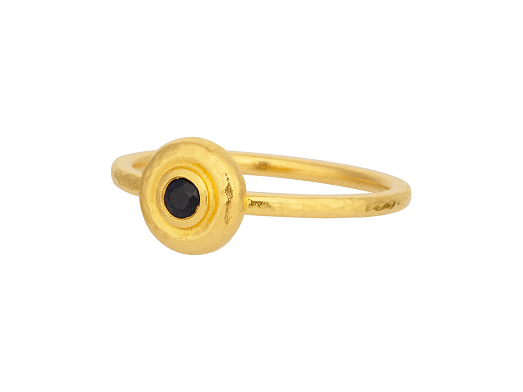 GURHAN, GURHAN Droplet Gold Sapphire Stacking Ring, 8mm Round