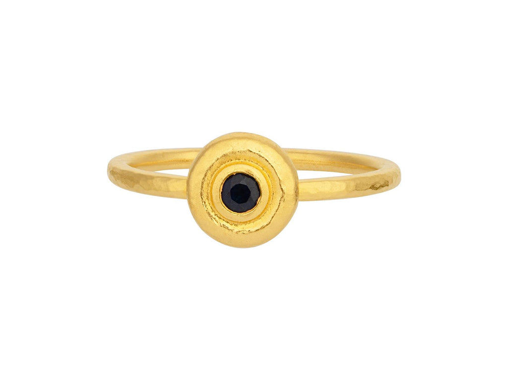 GURHAN, GURHAN Droplet Gold Sapphire Stacking Ring, 8mm Round