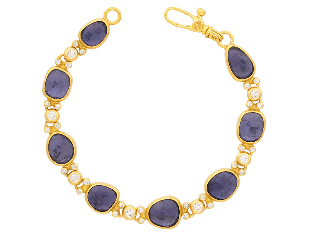 GURHAN, GURHAN Elements Gold Iolite All Around Single-Strand Bracelet, Mixed Amorphous Shapes