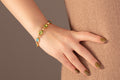 GURHAN, GURHAN Elements Gold All Around Link Bracelet, Mixed Amorphous Shapes, Mixed Pastel Stones