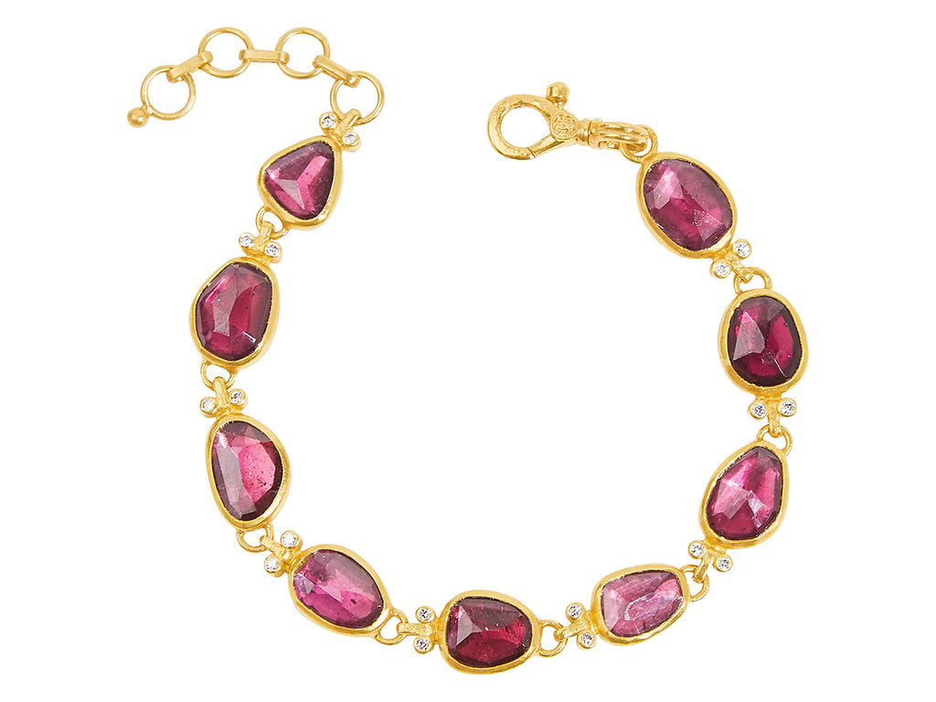 GURHAN, GURHAN Elements Gold Garnet All Around Single-Strand Bracelet, Mixed Amorphous Shapes