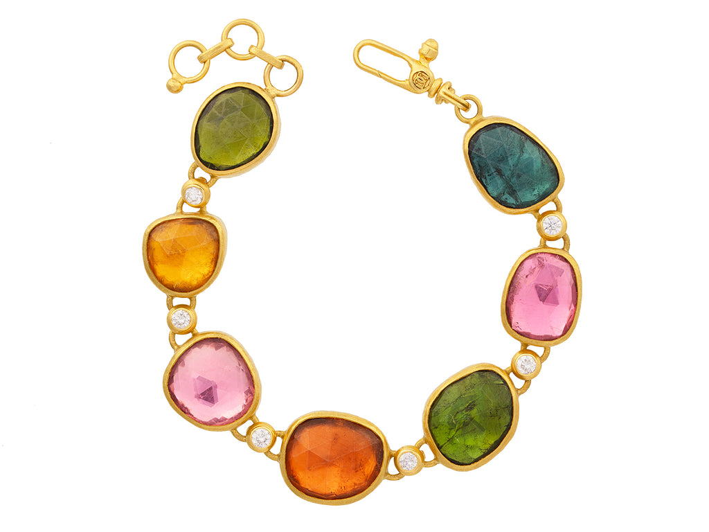 GURHAN, GURHAN Elements Gold Tourmaline All Around Single-Strand Bracelet, Mixed Amorphous Shapes