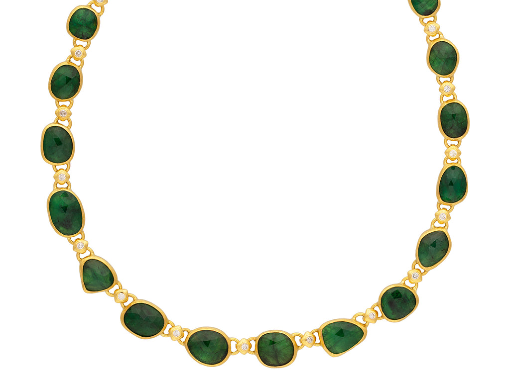 GURHAN, GURHAN Elements Gold Emerald All Around Short Necklace, Mixed Amorphous Shapes