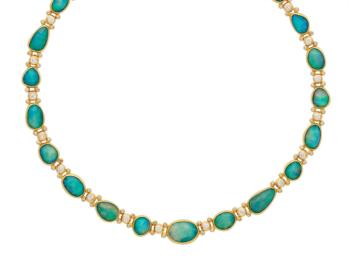 GURHAN, GURHAN Elements Gold All Around Short Necklace, Opal and Diamond