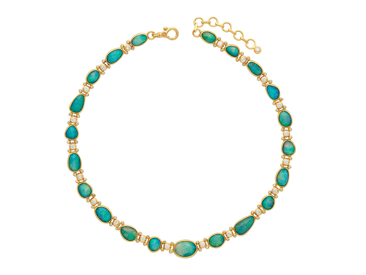 GURHAN, GURHAN Elements Gold All Around Short Necklace, Opal and Diamond