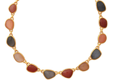 GURHAN, GURHAN Elements Gold All Around Short Necklace, Mixed Amorphous Shapes, Moonstone