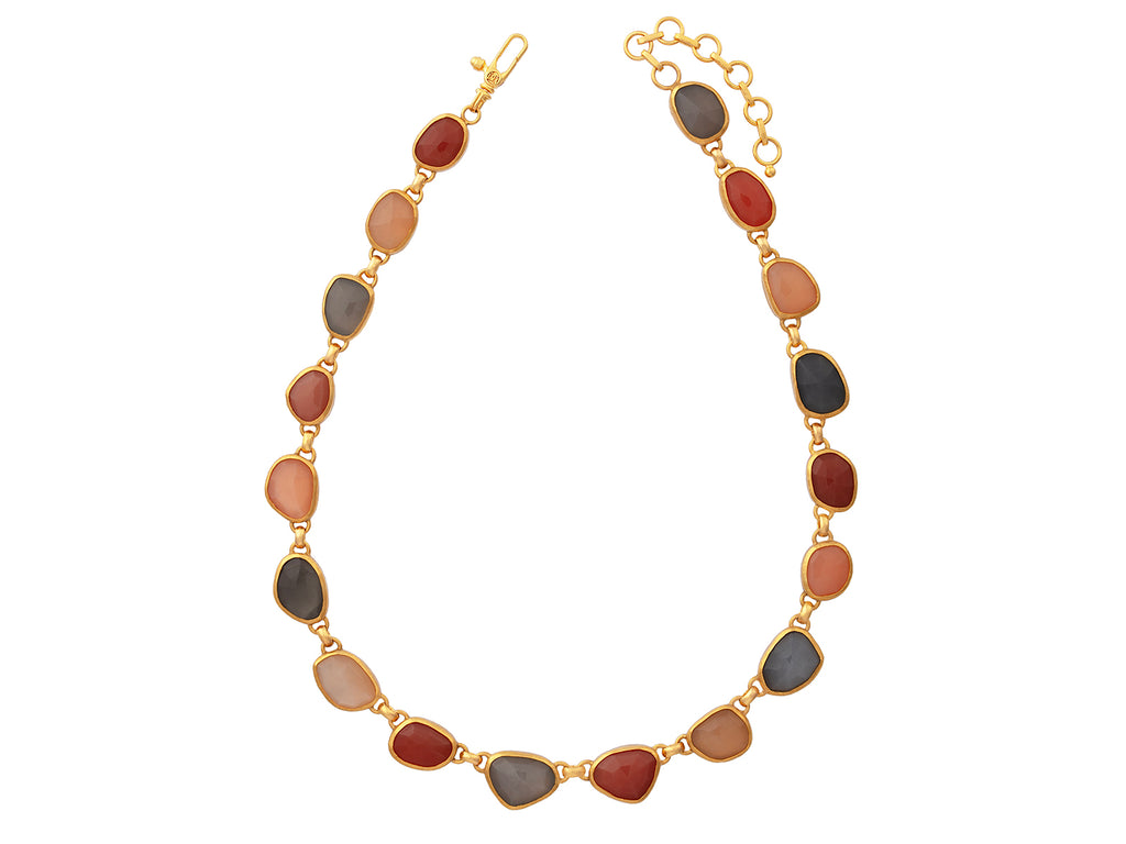 GURHAN, GURHAN Elements Gold All Around Short Necklace, Mixed Amorphous Shapes, Moonstone