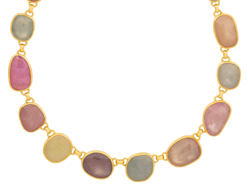 GURHAN, GURHAN Elements Gold Sapphire All Around Short Necklace, Mixed Amorphous Shapes