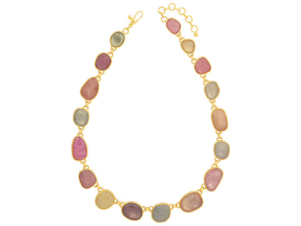 GURHAN, GURHAN Elements Gold Sapphire All Around Short Necklace, Mixed Amorphous Shapes