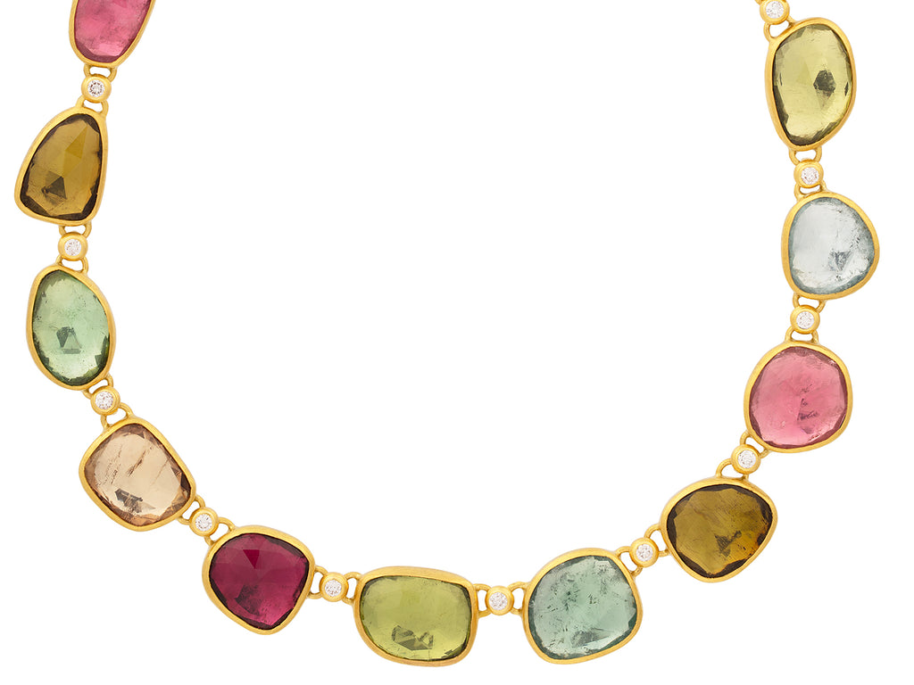 GURHAN, GURHAN Elements Gold Tourmaline All Around Short Necklace, Mixed Amorphous Shapes