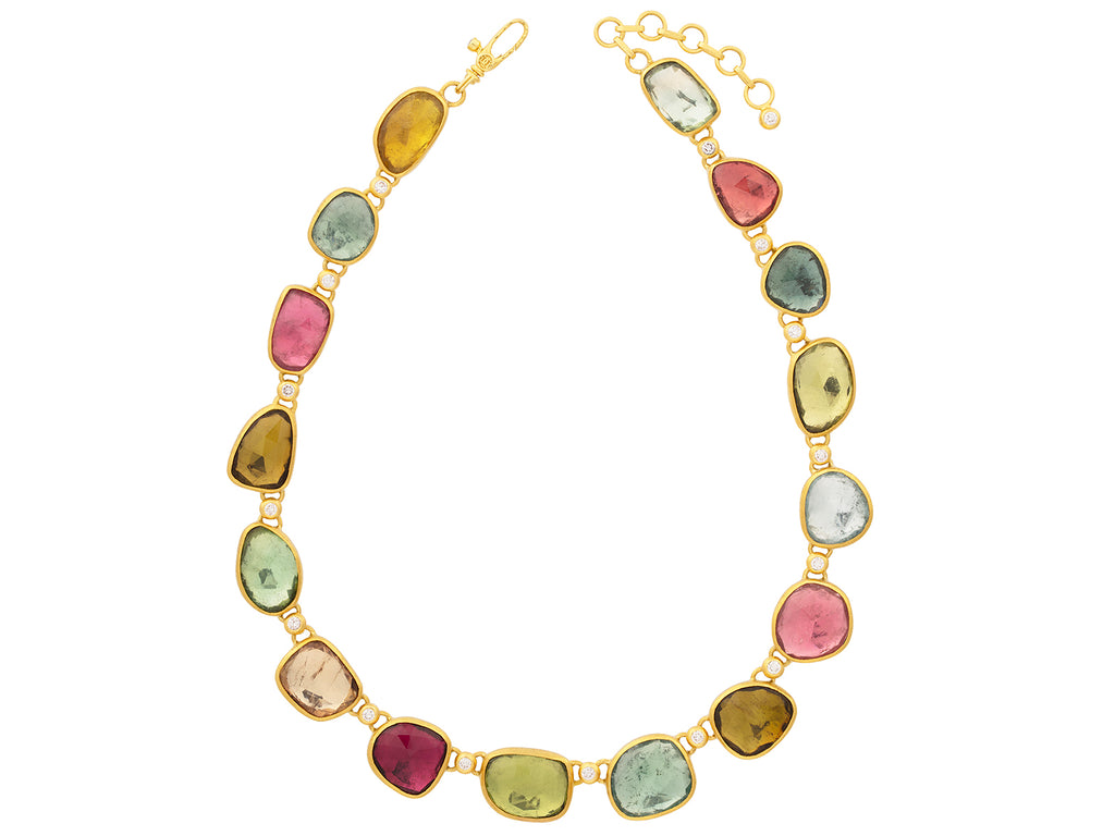 GURHAN, GURHAN Elements Gold Tourmaline All Around Short Necklace, Mixed Amorphous Shapes