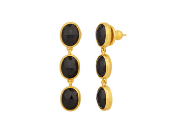 GURHAN, GURHAN Elements Gold Sapphire Double Drop Earrings, 10x8mm Oval Stones