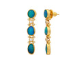 GURHAN, GURHAN Elements Gold Long Drop Earrings, Triple Amorphous Shapes, Opal and Diamond