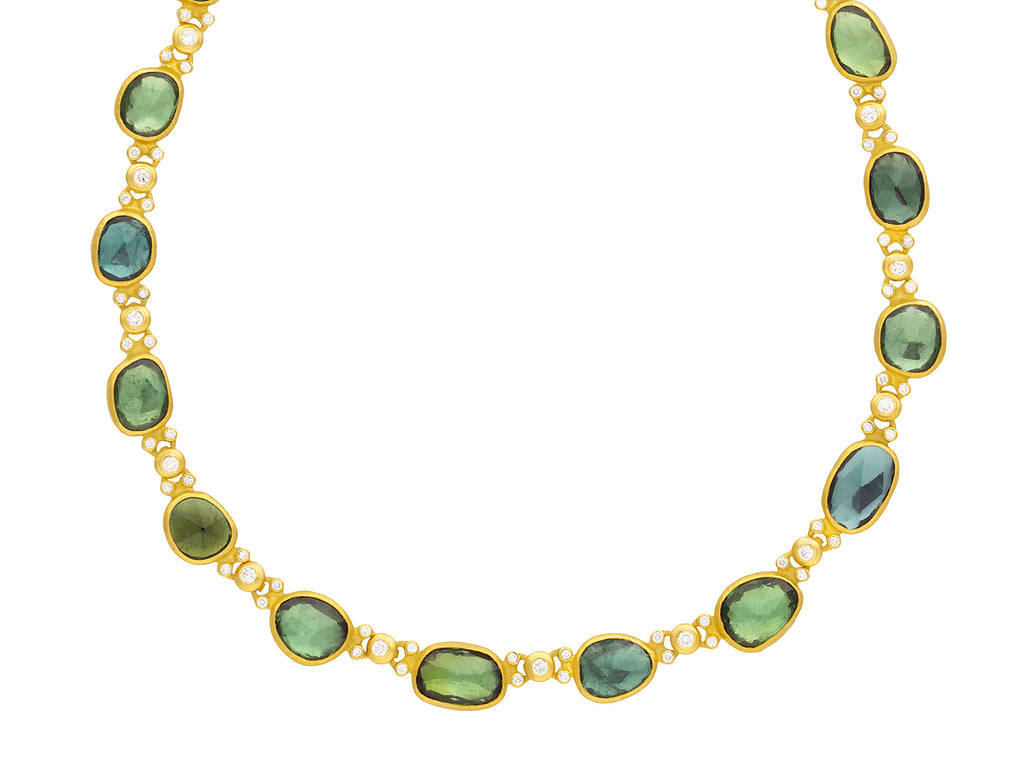 GURHAN, GURHAN Elements Gold Tourmaline Single-Strand Short Necklace, Mixed Amorphous Shapes