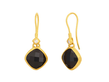 GURHAN, GURHAN Elements Gold Spinel Single Drop Earrings, 12mm Square Stone on Wire Hook