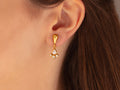 GURHAN, GURHAN Elements Gold Single Drop Earrings, Mixed Shape Stone Clusters, Diamond