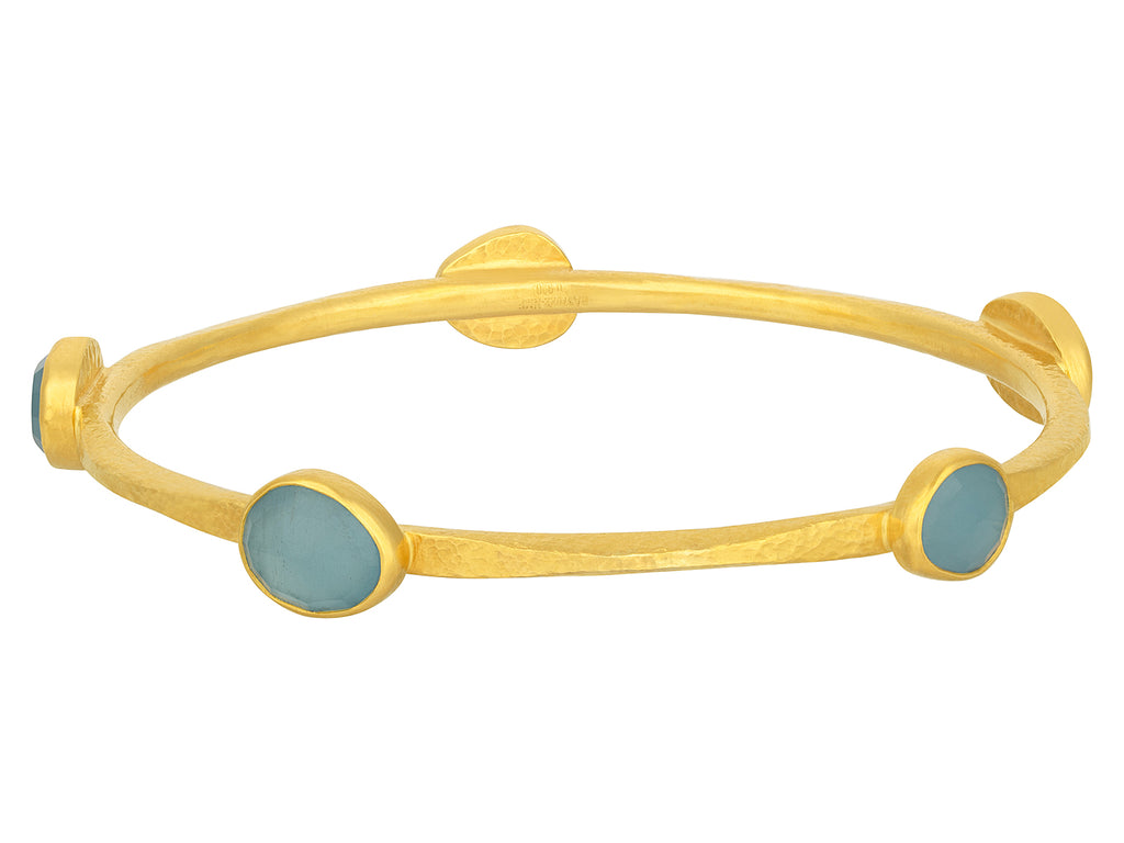 GURHAN, GURHAN Elements Gold Aquamarine Stacking Bangle Bracelet, 5-Stone